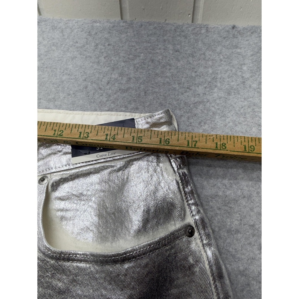 Abercrombie & Fitch 90s Relaxed High Rise Jeans Womens 31 12R Silver Metallic - Picture 7 of 15